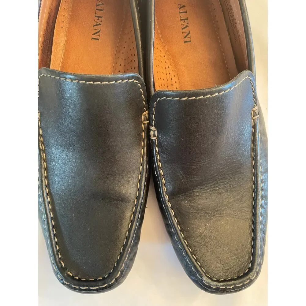 Alfani Men's Java Driving Black Leather Loafers Size‎ 9-1/2
